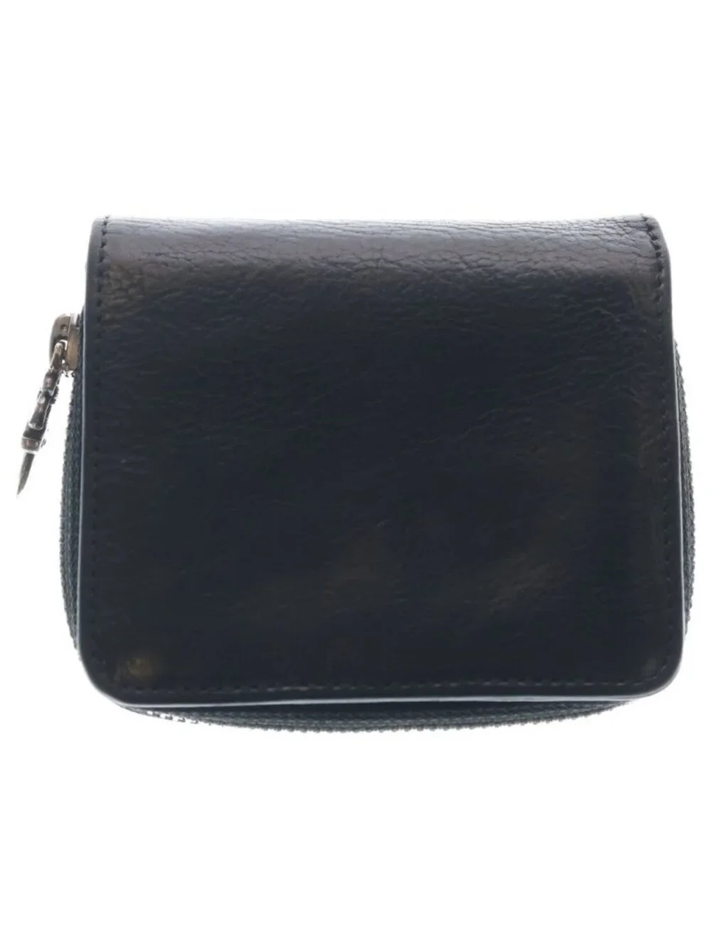 Chrome Hearts SQ Zip Bill Square Zip Leather Wallet Black